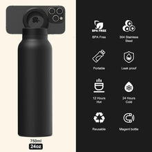 Stainless Steel Water Bottle with Magnetic Phone Holder